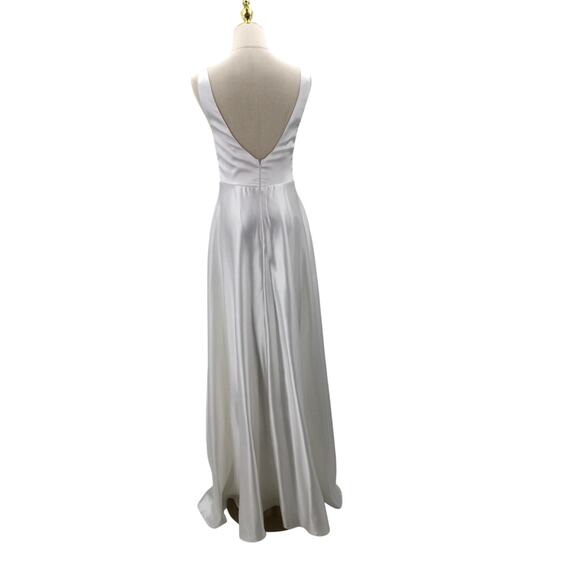 LULU'S S white ivory endless radiance satin wedding bridal maxi dress NEW B61 - Picture 3 of 10
